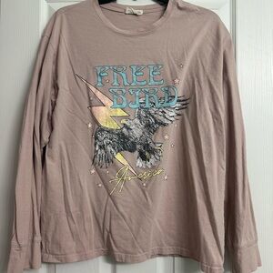Free Bird Pink Long Sleeve Shirt